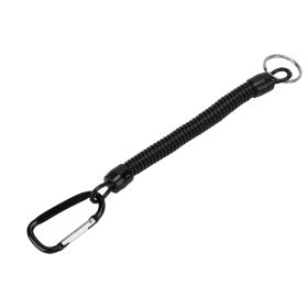 Retractable Spring Elastic Rope Security Gear Tool Anti Lost Keychain Fishing LanyardBlack