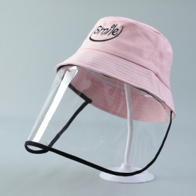 Child Protection Products Hot Buy Anti-spitting Protective Hat Dustproof Cover Kids Boys Girls Fisherman Hat (Option: Pink-58cm)