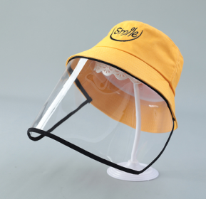 Child Protection Products Hot Buy Anti-spitting Protective Hat Dustproof Cover Kids Boys Girls Fisherman Hat (Option: Yellow-58cm)