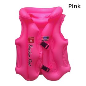 1pc Inflatable Floating Life Vest; Life Jacket For Swimming Pool Beach Kids Children (Color: Pink)