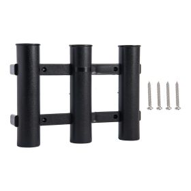 Goture Boat Fishing Rod Holder; 3 Rod Tube Plastic Holder Fishing Tackle Tool (Color: black)