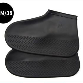 Waterproof Shoe Cover; Reusable Non-Slip Foldable Outdoor Overshoes For Rainy Days (Color: black, size: 6.0)