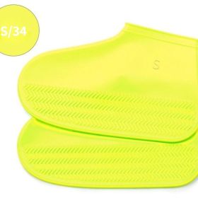 Waterproof Shoe Cover; Reusable Non-Slip Foldable Outdoor Overshoes For Rainy Days (Color: Yellow, size: 4.0)