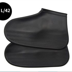 Waterproof Shoe Cover; Reusable Non-Slip Foldable Outdoor Overshoes For Rainy Days (Color: black, size: 8.0)