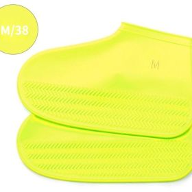 Waterproof Shoe Cover; Reusable Non-Slip Foldable Outdoor Overshoes For Rainy Days (Color: Yellow, size: 6.0)