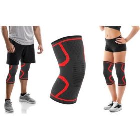 2-Pack Knee Compression Sleeve Support (Color: Red, size: S)