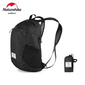 Naturehike Backpack Ultralight 22L Capacity Waterproof Woman Bag Outdoor Climbing Hiking Man Bags Fold Travel Camping Backpacks (Capacity: Other, Color: Black - 18L)